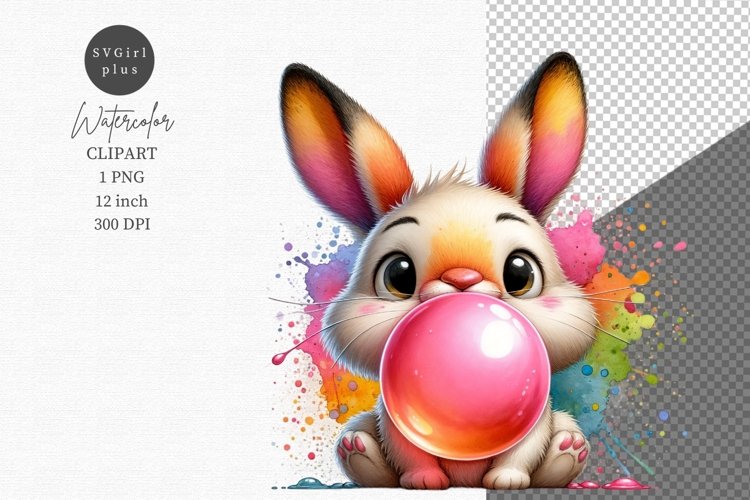 Funny bunny clipart, Spring clipart, Animals clipart example image 1