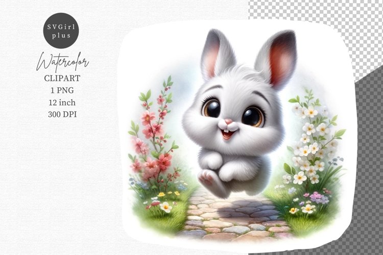 Happy bunny clipart, Easter clipart, Spring clipart
