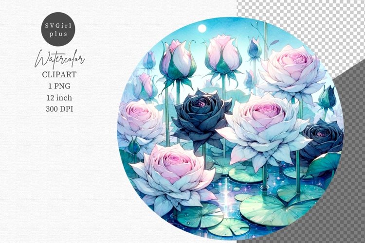 Lily pond clipart, Gothic clipart, Watercolor clipart