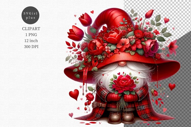 Valentines day gnome clipart, Gnome clipart example image 1