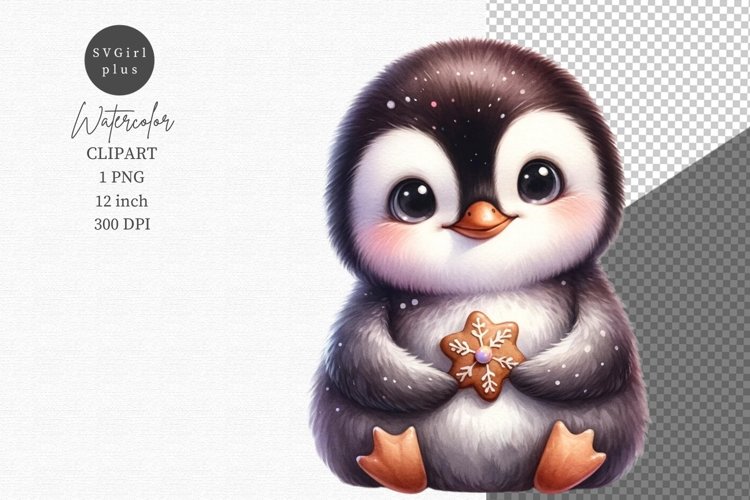 Penguin clipart, Christmas sublimation, Winter clipart example image 1