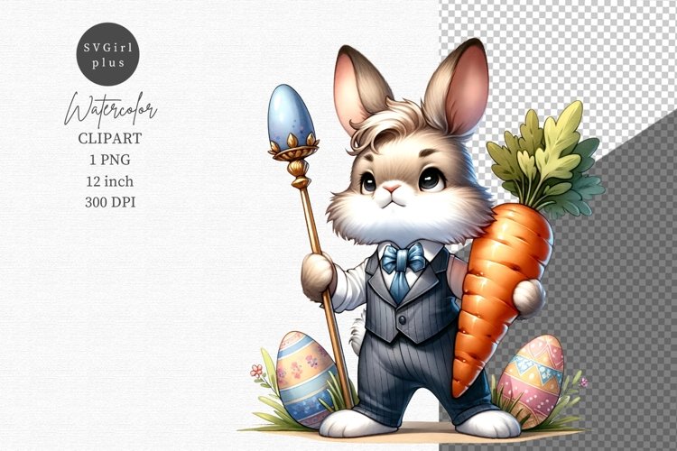 Easter Bunny clipart, Boss clipart, Spring clipart example image 1