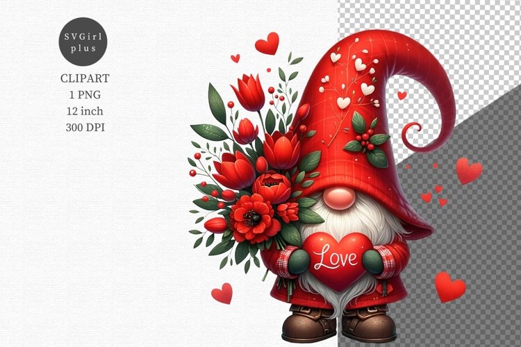 Valentine Gnome Clipart Image 2