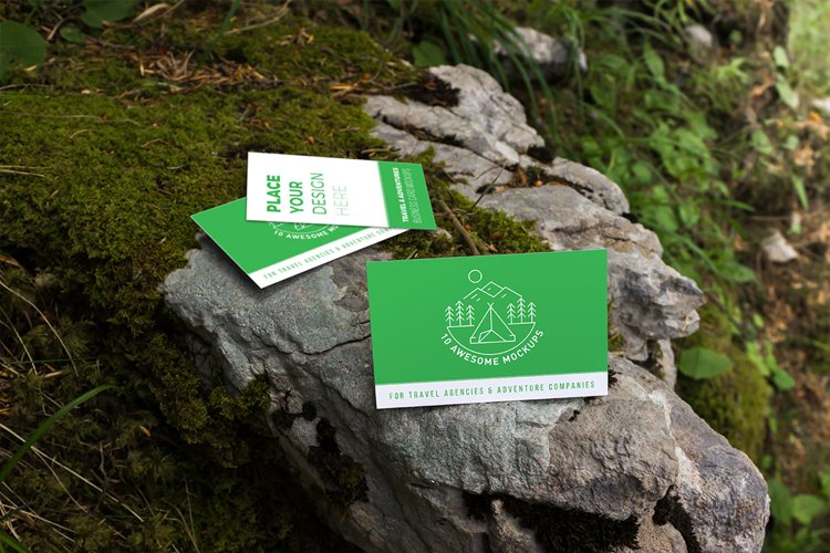Business cards mockup 8 | Travel Mockup Collection Set 2 example image 1