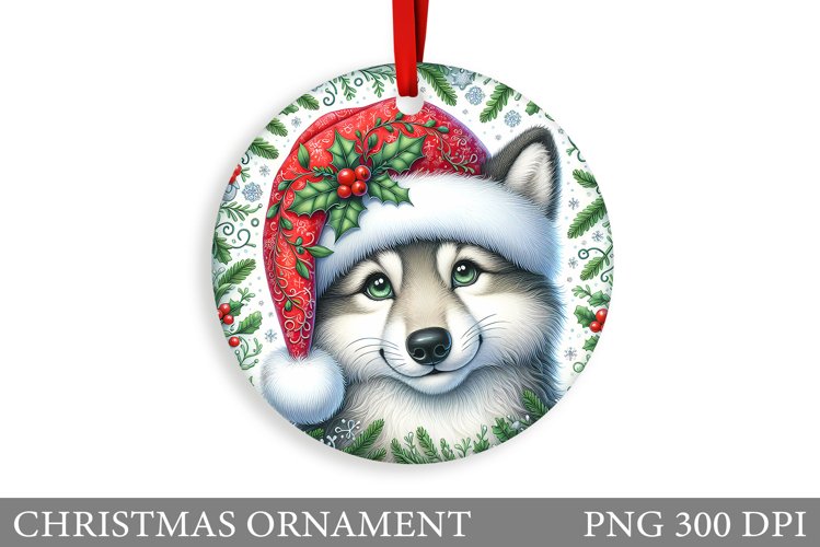 Wolf Christmas Ornament. Christmas Ornament Sublimation