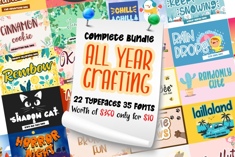 Complete Bundle - All Year Season Crafting Font Collection example image 1