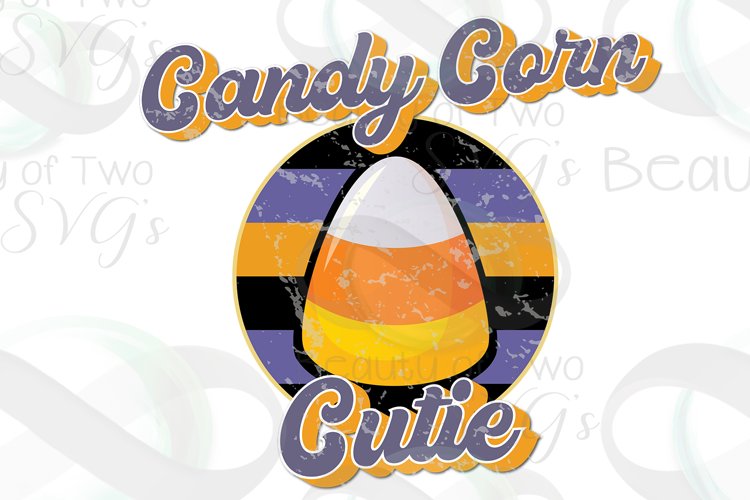 Candy Corn Cutie Vintage Retro Distressed Sublimation png example image 1