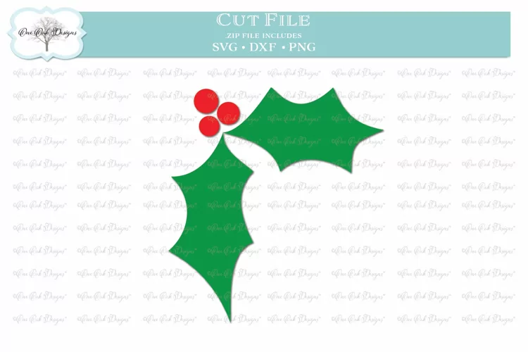 Holly Leaves with Berries - SVG DXF PNG