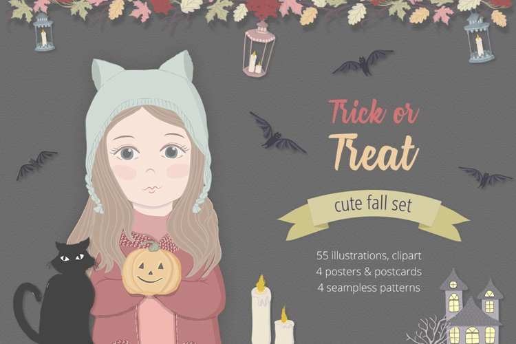 Halloween Fall Illustration Set