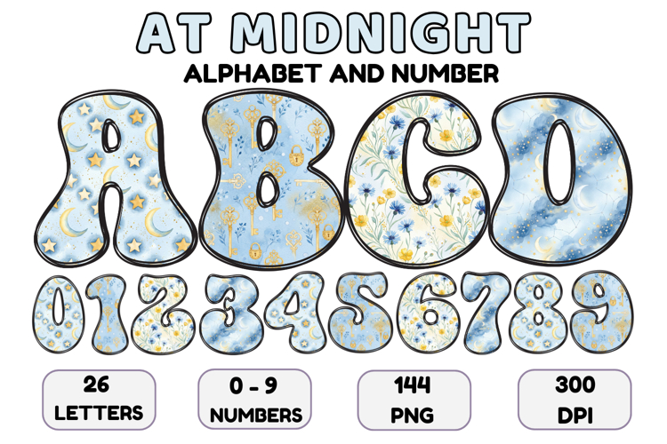 Fairytale Princess Alphabet Letters & Numbers Clipart PNG