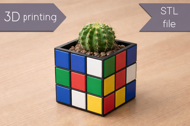 Desk organizer STL file, Decorative planter pot 3D print