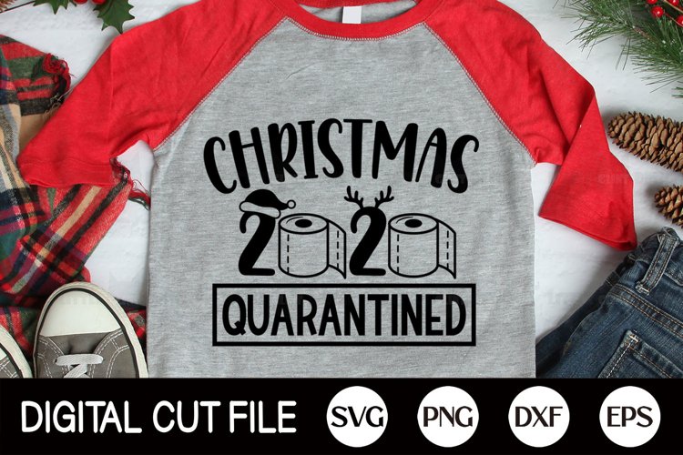 Christmas 2020 Quarantined SVG, Pandemic Christmas PNG, DXF example image 1