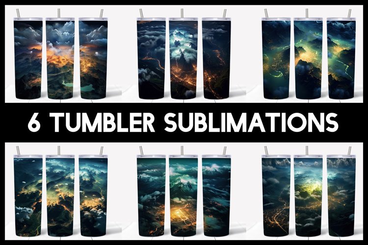 6 Night Landscape View from the Sky Tumbler Sublimation example image 1