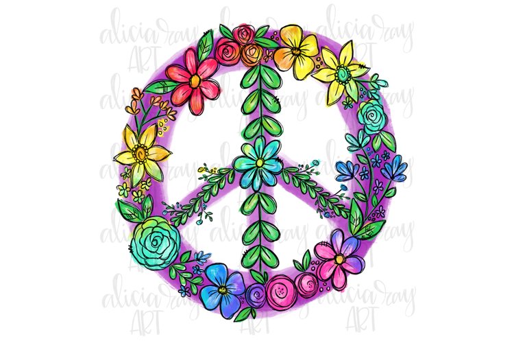 Peace Sign Sublimation PNG Digital Download example image 1