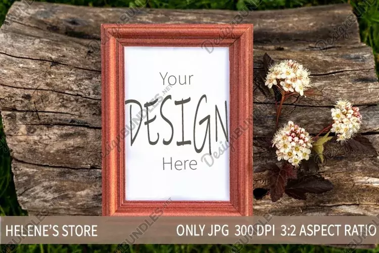 Wood frame mockup | Vertical frame mockup |Sign mockup