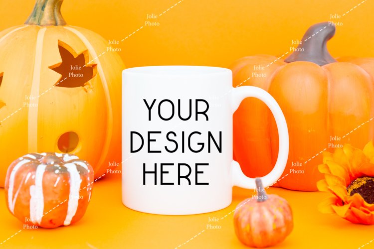 Mug Mockup 11 Oz Blank White Coffee Cup Fall Mock up example image 1