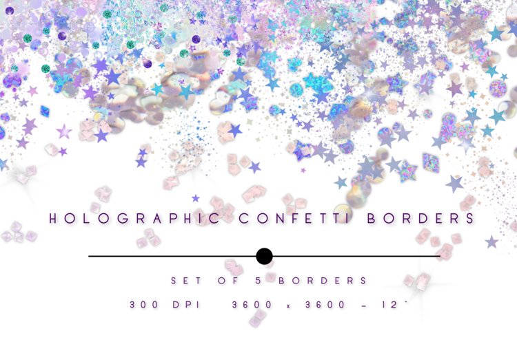 Holographic Confetti Borders example image 1