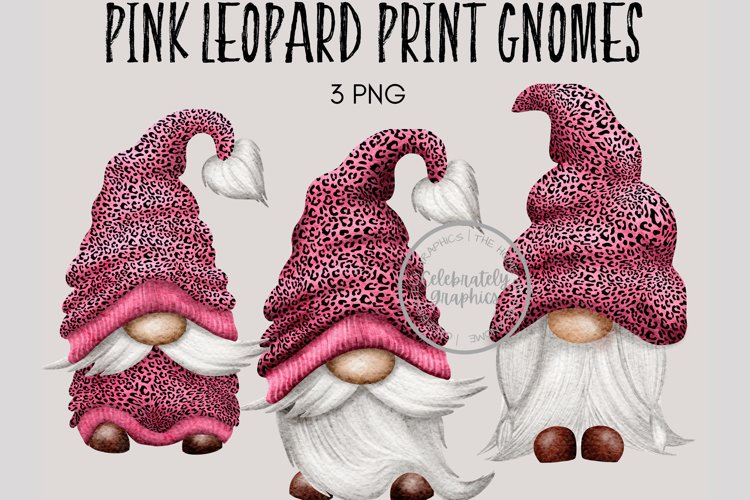 Pink Leopard Print Gnomes