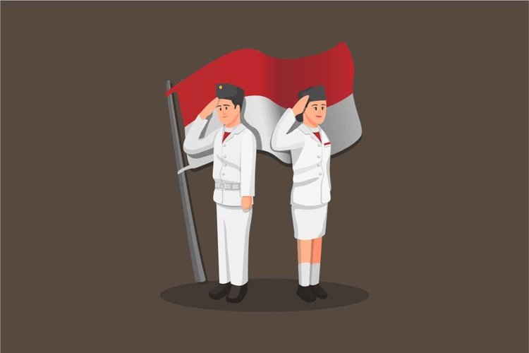 The Paskibraka flag raiser couple indonesian independence example image 1