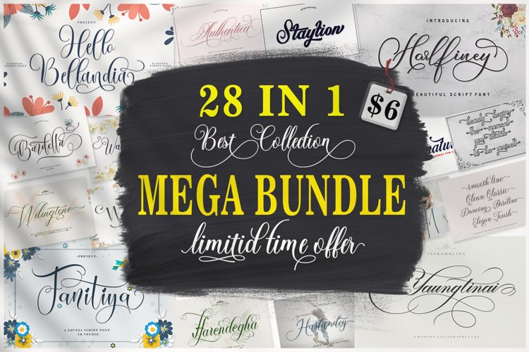 MEGA BUNDLE - 28 Best Collection Font example image 1