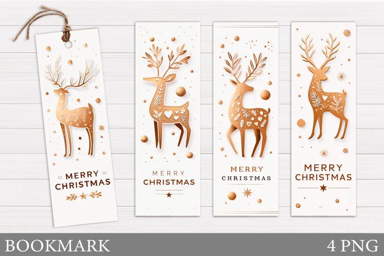 Reindeer Bookmark Design. Christmas Bookmark Printable example image 1