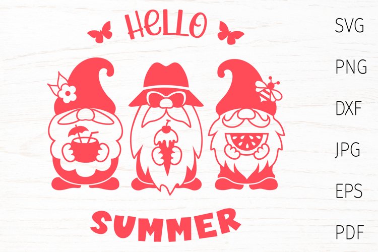 Summer Gnomes Hello Summer Svg Summer Sign Svg Round Sign
