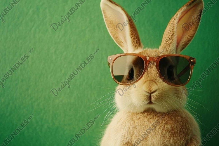 Cool bunny with glasses