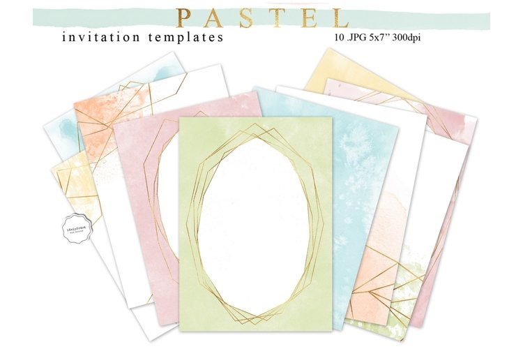 Pastel Watercolor Invitation Templates example image 1