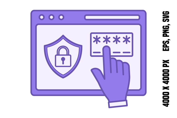 Purple Secure Login and Authorization Icon