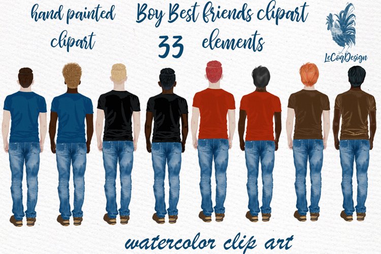 Male Clipart Watercolor Boys clipart men figures clipart example image 1