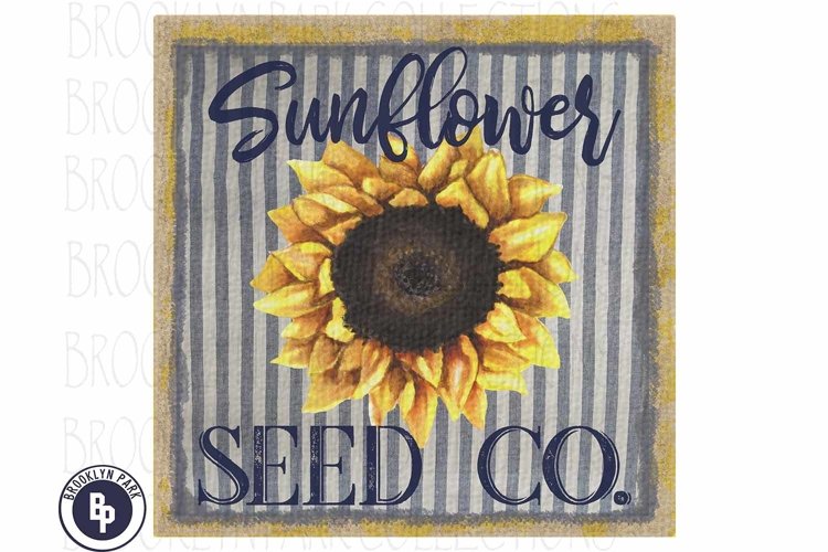 Vintage Sunflower Seed Co, Feed Sack, Sublimation PNG Art example image 1