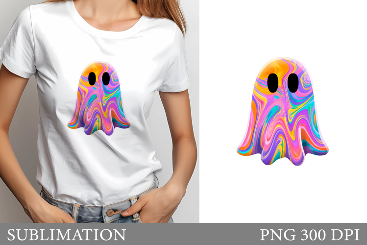 Cute Ghost Sublimation. Cute Ghost T-Shirt Design example image 1