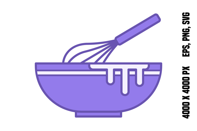 Colored Mixing Bowl Icon