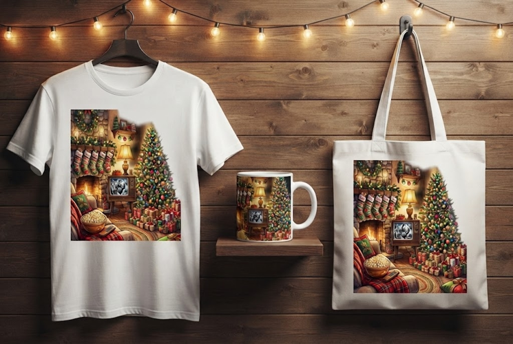 Cozy Christmas Movie Night Holiday Design
