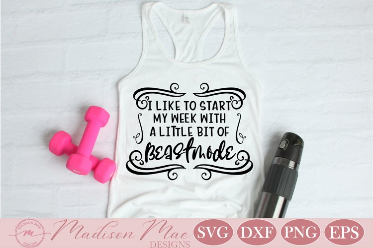 Beastmode SVG, Fitness Motivation Inspirational Quote example image 1