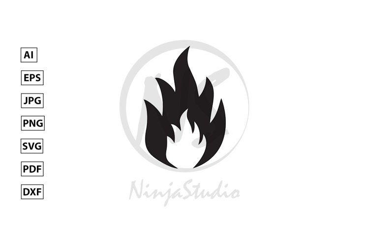 Fire Icon In Flat Style Vector example image 1