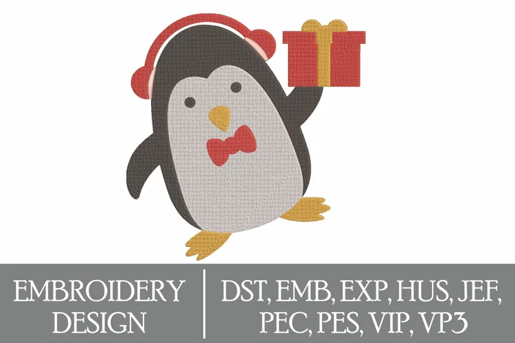 Penguin Machine Embroidery Design