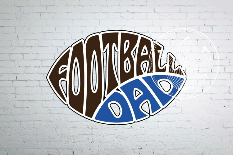 Digital Football dad Word Art in Oval Football shape, Football dad jpg, png, eps, svg, dxf, Football dad logo design, Football oval overlay