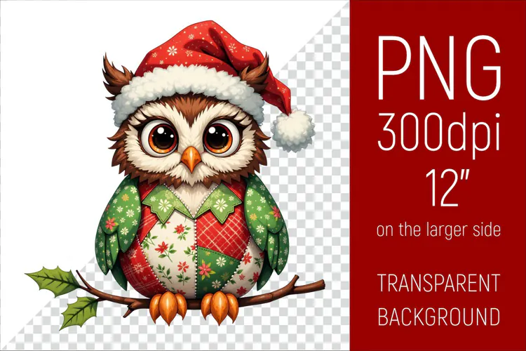 Christmas Owl PNG | Christmas Sublimation Design