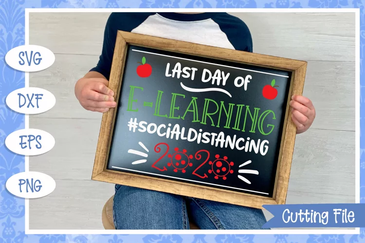 My last day of E-Learning - Chalkboard SVG File