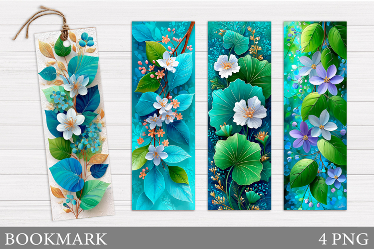 Flowers Bookmark Sublimation. Floral Bookmark Design