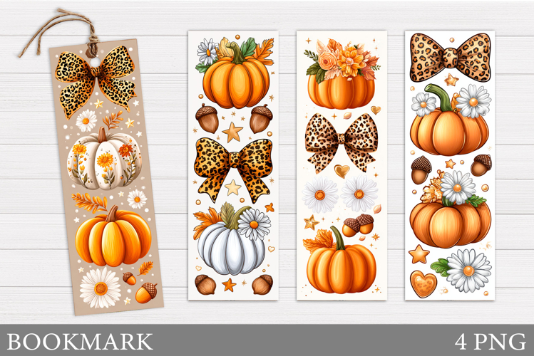 Pumpkin Bookmark Design. Fall Bookmark Printable example image 1