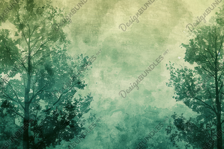 Serene Green Forest Background Wallpaper example image 1