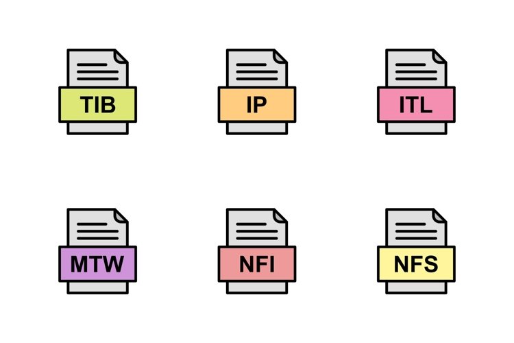 Set Of File Formats Icons (451743)
