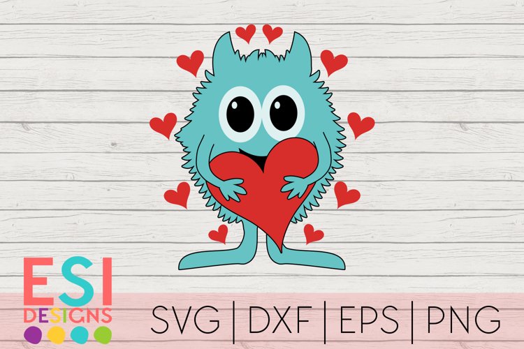 Valentine's Day SVG | Monster Love Heart Design | Wedding example image 1