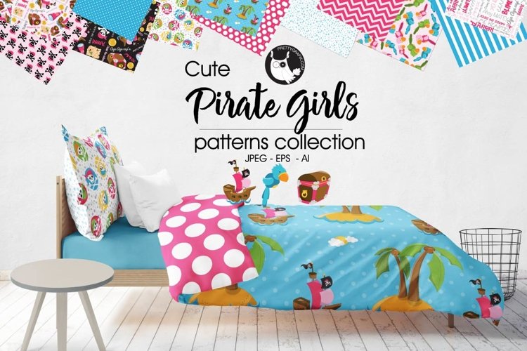 pirate girls, digital papers