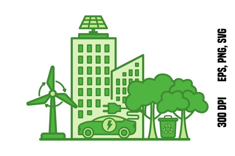 Green Sustainable City Ecology Icon example image 1