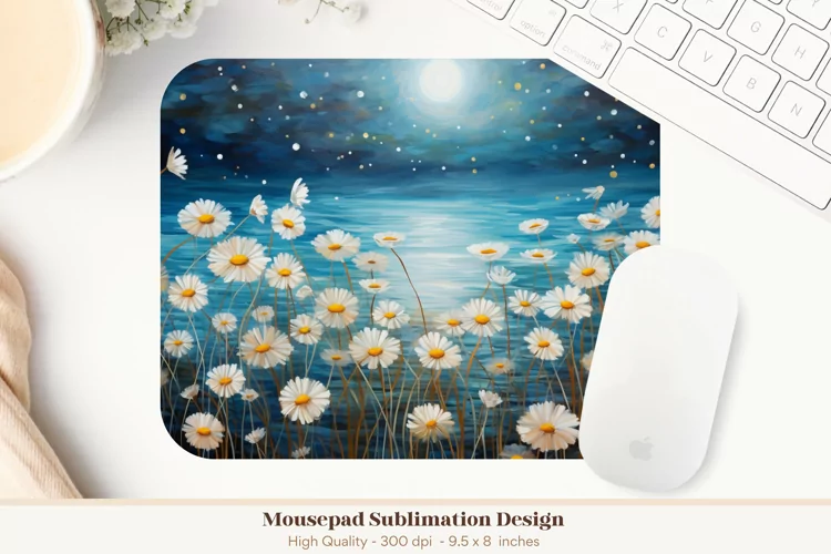 Flower Mouse Pad | Daisy Sublimation Mouse Pad Designs