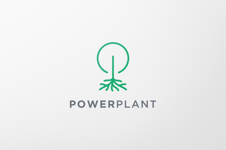 green power leaf plant logo example image 1