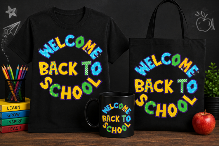Welcome Back to School PNG | Colorful Classroom Design